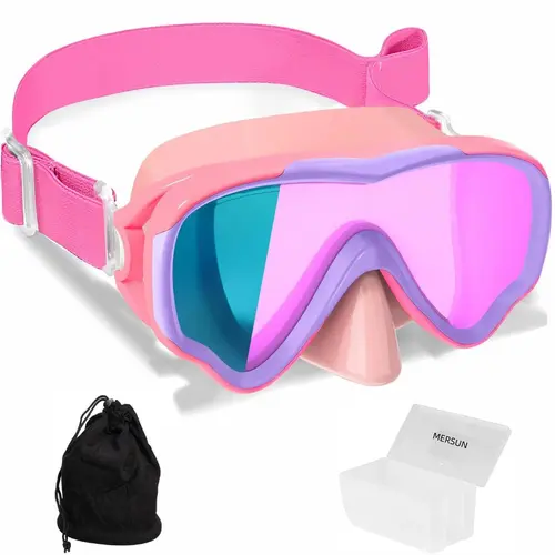 MARISUN Kids Swim Goggles with Fabric Strap for Kids 3-18, Leak Proof Swimming Goggles Nose Cover 180° Clear View tiktokshopbacktoschool, Swim Glasses, Anti-Fog Coating