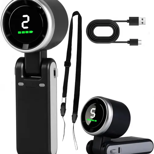 Portable Handheld Turbo Fan, 5 Gear Wind,4000mAh Battery Operated, Up to 10 Working Hours, 3 IN 1 Hand Fan Rechargeable with Air Turbo Tech Cooling Fan for Outdoor Activities, Travel, Working fathersdaygift