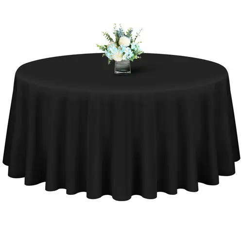 SHOWGEOUS 10-Pack Round Polyester Tablecloths (70/90/108/120 in) - Heavy-Duty, Washable, Wrinkle-Resistant, Modern Elegant Decor, Glam Home Supplies, Valentines Day Outdoors Party Decorations
