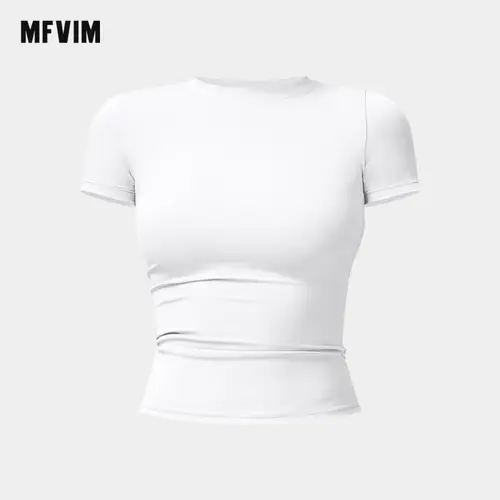 Women's Solid Color Sports Tee, Casual Style Comfy Breathable Short Sleeve T-shirt for Yoga Gym Workout Running, Ladies Sportswear for All Seasons, Gym Clothes, T Shirts for Women workout tops Activewear gym shirts Fitness Outfit