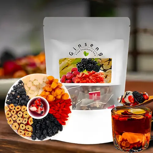 Natural Turmeric and Ginseng Herbal Tea, Eight TreasuresBotanical Blend, Organic Wellness Infusion, Daily Tea forMen & Women