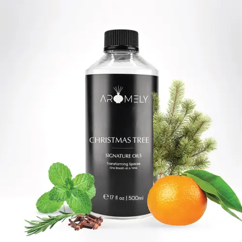 Aromely Christmas Tree Scented Essential Oil Diffuser Refill, Hotel-Inspired Aromatherapy Fragrance with Nature-Derived Eucalyptus & Mint Notes for Festive Home Decor