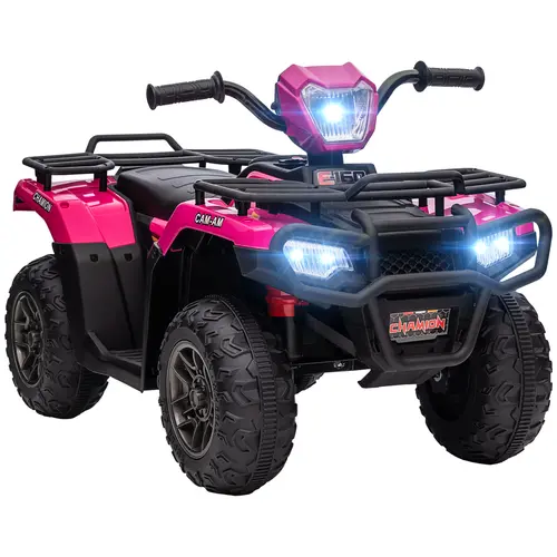 Aosom 6V/12V Ride on ATV for Kids, Kids Electric 4 Wheeler 2.5MPH with Headlight, Music, MP3, Treaded Tires, Battery Powered Kids Quad for Toddler 3-5 Years