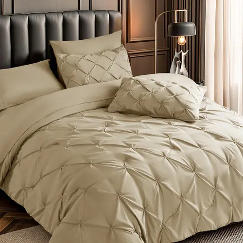 Sonoro Kate 7PCS Luxury Comforter Set – All-Season Pintuck Bedding with Ultra-Soft Comforter, Sheets, and Pillowcases, Cozy Bed  Modern Homes,back to school,back to school shopping,home decor