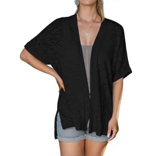 ZEAGOO Womens 2025 Summer Lightweight Cardigan Short Sleeve Open Front Casual Loose Cover Ups summerwins