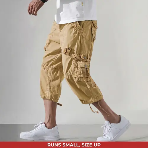 Coofandy Menswear 100% Cotton Casual Plain Cargo Shorts with Pocket