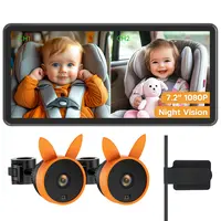 Babyvue Dual Baby Car Camera for 2 Kids - 7.2" 1080P HD Digital Camera Monitor, Night Vision, Brightness Adjustment, Easy Installation, Rear-Facing View, Cable Clips for Parents, TikTokShopBacktoSchool,car accessories