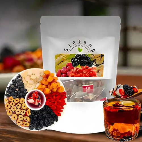Natural Turmeric and Ginseng Herbal Tea, Eight Treasures Botanical Blend, Organic Wellness Infusion, Daily Tea for Men & Women