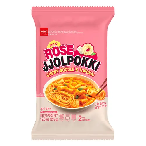 WANG Korean Jjolpokki Ambient Instant Asian Noodles - Chewy Rice Cakes, 12.5 oz Packaged Ready-to-Eat Korean Snacks