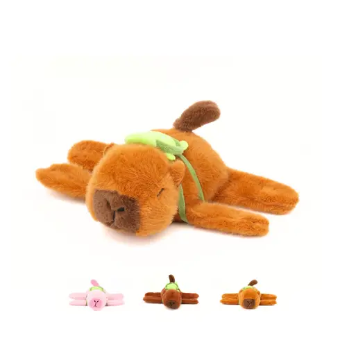 Capybara Plush Slap Bracelet - Collectible Soft Animal, Cute Simulation Capybara, Super Soft Fluffy, Spinning Tail, Assorted Colors, Interactive Stress Relief Toy Gift for Kids