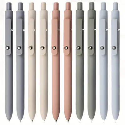 10 Pcs Black Gel Pens – Smooth 0.5mm Fine Tip, Quick-Dry Ink, Aesthetic Gradient Design | Must-Have Study Tools for Back to School Office Stationery Supplies