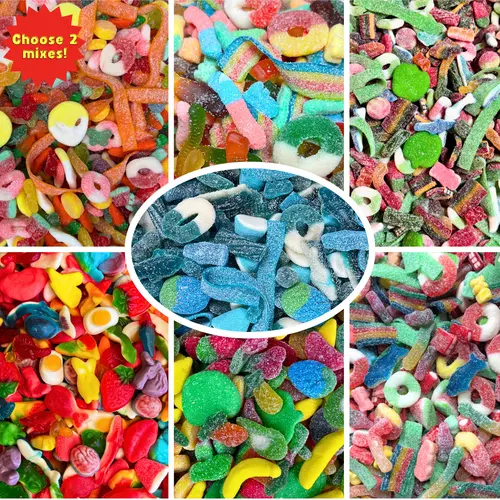 Variety Lovers Mixed Gummy Candy Bundles - Choose 2 Mixes, 2 Gummy Packs - Sour, Sweet, Fruity, Berry Flavors - Chewy Snack Treat