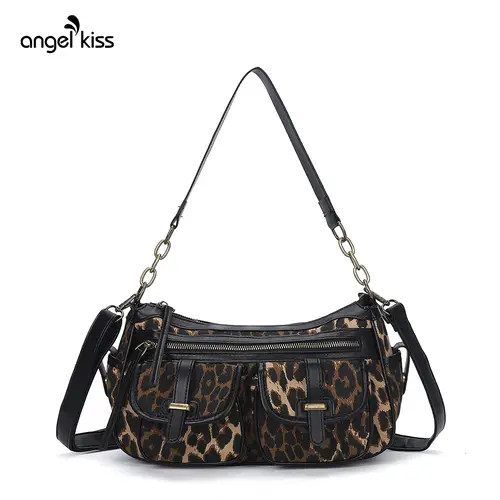 Angel Kiss Women's Crossbody Hobo Bag（13.5 x 5.2 x 7.3 inches） Casual Vegan Leather Shoulder Purse with Adjustable Strap and Multiple Pockets, Everyday Handbag, Purses, Shoulder Bags, Crossbody Bag tiktokshopbacktoschool,back to school,back to school haul