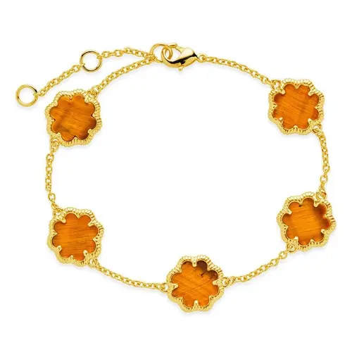 Sterling Forever Rose Petal Station Silver Bracelet, Floral Silver Bracelets & Anklets Jewelry Accessory