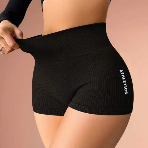 Women's Solid High Waist Gym Shorts, Breathable Comfortable High Stretch Yoga Shorts, Ladies Sportswear for Indoor and Outdoor Wear, Activewear