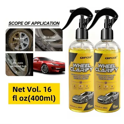 QIFOR Rim Cleaner Spray Bottle - 16 Oz Effective Safe & Versatile Brake Dust Remover for Alloy, Chrome, Aluminum Rims, White Wall Tires, Car Tire Tyre Care Solution