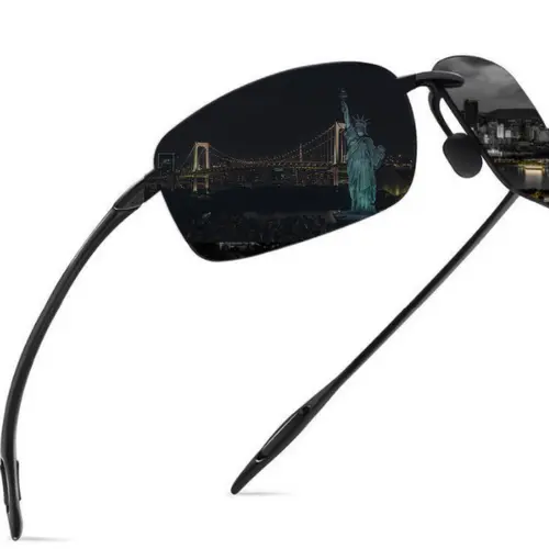 Men's Fashion Polarized Rimless Pilot Sunglasses - Ultralight TR90 Ergonomic Eyewear with Polarized Anti Glare, High Elasticity, Drive-Ready Vision for Running/Driving, Daily Wear