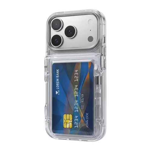 Transparent Card Holder Phone Case  For IPhone 17 16 15 14 13 12 11 Pro Max Pro Plus | DIY For Printing Photos,Slim Soft Silicone, Shockproof, Stylish Couple Case For Men & Women Cellphone Smartphone