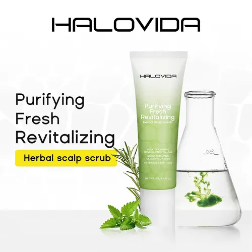 Halovida BIOVOLUME128, Biotin, Rosemary Mint Herbal Scalp Scrub Shampoo for Scalp Calming, Natural Volume Boosting, Deep Cleansing & Hair Refreshing All-in-One,Gentle,Paraben-Free, Gentle Formula, #backtoschool, 150g