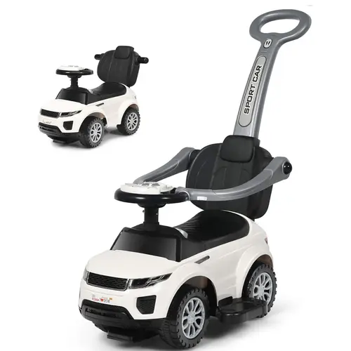 3 in 1 Ride on Push Car, Stroller Sliding Walking Car with Horn, Music, Light, Under Seat Storage, Parental Handle, Armrest Guardrails,Christmas Festival Gift  , dad gift