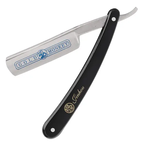 Men's Stainless Steel Straight Razor - Natural Wood Scale Vintage Style, Blade Handle Shaving Razor, Hair Removal Tool, Mens Gifts, Black Set for Comfortable Facial Grooming