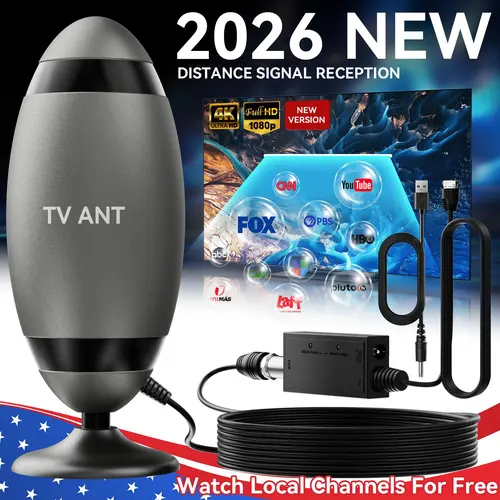 TV Antenna Digital for Smart TV HD Antena Indoor 4K Digital TV Antenna 360° Signal Amplified Strong Magnetic Base Indoor TV Antenna for Easy Long Range Reception Installation TV Antenna For Local Channels Deals For You Days,father'sdaygifts