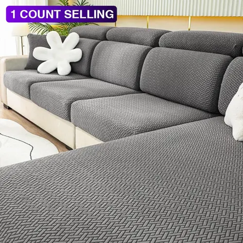 Solid Color Sofa Cover, 1 Count Four Seasons Universal Elastic Sofa Slipcover, Dustproof and Anti slip Sofa Cover for Home Living Room, Stretch Sofa Cover