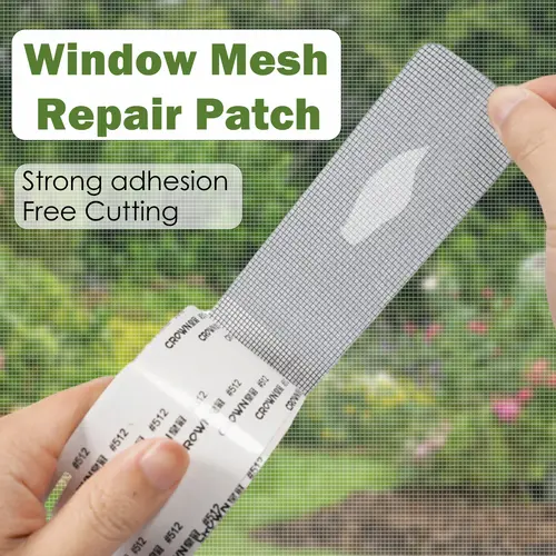 Window Screen Repair Tape, Adhesive Gray Screen Repair Strip, Durable Fiberglass Mesh Tape for Fixing Window and Door Screens (2inch x 157.5inch)