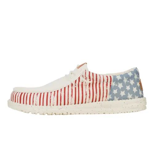 HEYDUDE Wally Funk Americana Stars - Mens Comfortable Slip on Shoes Casual Sneaker, Footwear
