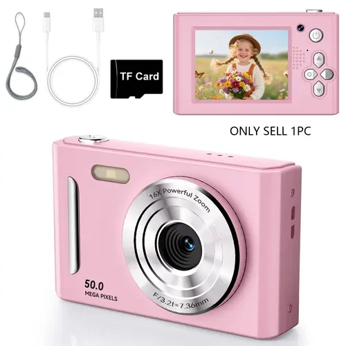 2.4 Inch Screen Digital Camera, Digital Video Camera with SD Card, Anti-shake Camera with Music Player for Birthday Gift