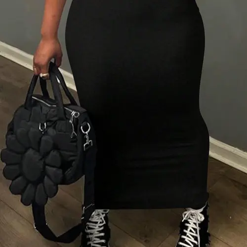Women's Solid Color Fit Skirt, Fashion Casual Streetwear Skirt for Daily Outdoor Wear, Ladies Bottoms for All Seasons, Womenswear