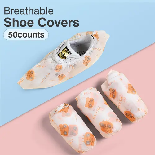 50 Counts Shoe Covers Disposable, Small Cute Durable Non Slip Boot Covers, Bowling Shoe Covers for Kid Child, Environmentally Friendly Option for Disposable Covers