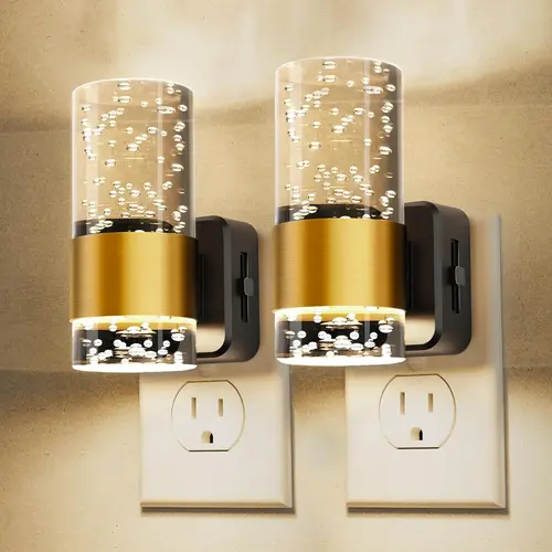 DORESSHOP Acrylic Aesthetics Night Light, Auto Dusk to Dawn Sensor LED Night Light for Bedroom Kitchen, Dimmable SohoChic