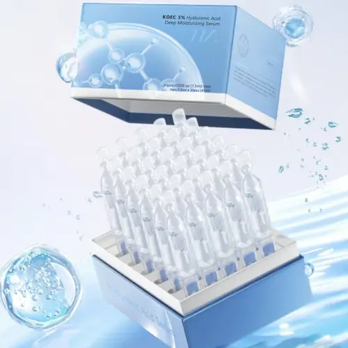 KOECC 5% Hyaluronic Acid Deep Moisture Serum - Ultra Hydrating Formula for Smooth Youthful Skin - 30 Vials - Korean Pore Refining & Anti Aging - Ideal for Dry & Sensitive Skin，Summervibes