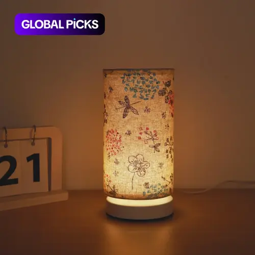 Floral Pattern LED Table Lamp, USB-Rechargeable Night Light for Bedroom and Living Room, Decorative Flower Design Indoor Lighting, Decorative Mood Lamp