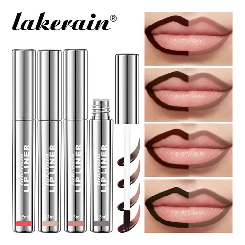 Women's 4-Piece Peel-Off Matte Twist-Enabled Lip Liner Kit, All Day Precise Lip Liner Stain, Adults' Special Events Makeup, Mother's Day Gift Cosmetic Item