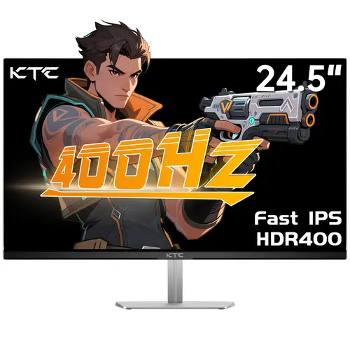 Ktc 25'' FHD Fast IPS Gamer Monitor for PC, 1080P, 1MS GTG Response, Overclockable 400Hz via DP 1.4, Native 240Hz HDMI 2.0, HDR400, FreeSync/G-Sync Compatible, 2x DP, 2x HDMI, VESA, Tilt Adjustable, Blue Light Filter, Flicker-Free, Model H25X7, Gamer Stuf