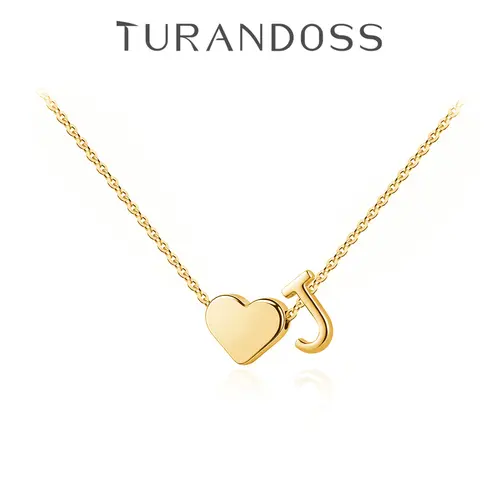 Turandoss Tiny Initial Necklaces for Women Golden Heart Letter A-Z Necklace Dainty Heart Name Necklace Personalized Initial Tag Pendant Birthday Gifts Anniversary Gifts Jewelry for Women Girls Mother's Day Gift summerwins,summerwins