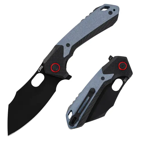 CJRB Caldera Multifunction Tactical Outdoor Camping Knife - AR-RPM9 Stainless Steel, Non-Slip Black-Blue G10 Handle, EDC Pocket Knife, Survival Gear, In Spec, Mens Gifts for Adults, Fishing Tool, Outdoor Camping Knives, Father's Day Gift
