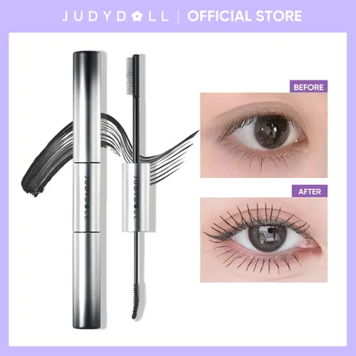 JUDYDOLL Volume & Curling Mascara Duo - Voluminous Lengthening Mascara for Lash Volume and Length, Waterproof, Smudge-Proof, 24-Hour Wear, Natural Extension, Thick Effect, Ultra-Fine Brush, Dramatic Lashes, Makeup Cosmetics for Summer Refresh Look