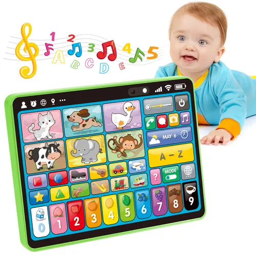 hahaland 5-Language Learning Tablet Toy for Toddler 1-3 with Speech Therapy |Screen-Free After-School, New Version Educational Toys with Sounds & Music, Montessori Early Development Birthday Gifts for Boys Girls Baby Ages 1 2 3,back to school