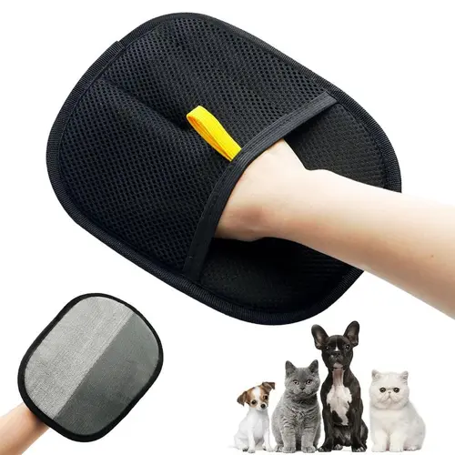 Thick Pet Hair Removal Glove - Electrostatic, Easy to Wear, Quick and Efficient Cleanup Tool for Small/Large Cats/Dogs, Reusable for Couch, Carpet, Car Seat, Snug Fit