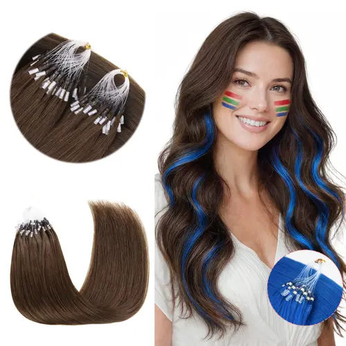 GOO GOO Micro Link Remy Human Hair Extensions 14-24Inch 30-100g, Cold Fusion, Glueless Micro Loop Micro Ring Invisible Hair Extensions Natural Straight Micro Bead Hair Extensions summer hairstyles #TikTokShopSummerSale