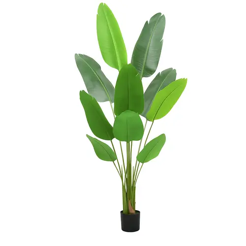 5-Foot Artificial Bird of Paradise Tree (60in Plastic Artificial Tree) - Premium UV-Resistant Lifelike Fake Plant in Pot with Dried Moss, for Office, Tropical Home Decor, Room Decor, Valentine's Gift