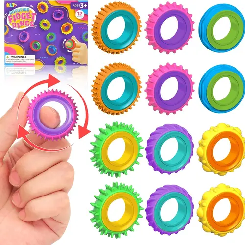 Back to School Sensory Spinner Rings, LESONG Finger Fidget Toys for Kids & Adults, Classroom Prizes & Party Favors