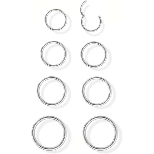 Jstyle 8 Pcs 16G 316L Surgical Steel Nose Rings Hoops Septum Rings Lip Rings Hypoallergenic Nose Clicker Ring Tragus Helix Cartilage Daith Rook Sleeper Earring Body Piercing Jewerly for Women Men Nose Cuff Nosepiercings