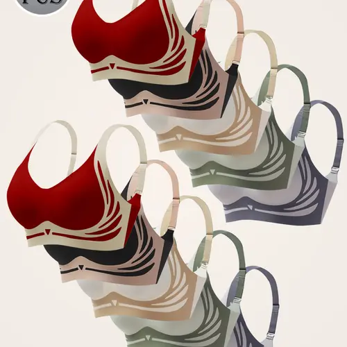 Women's Colorblock Vneck Wireless Bra, SoftComfortable Adjustable Straps BreathableBackless Style Bra, Casual Women's Lingerie forAll Seasons, Bras for Women, Lingerie forWomen,Womenswear, Underwear
