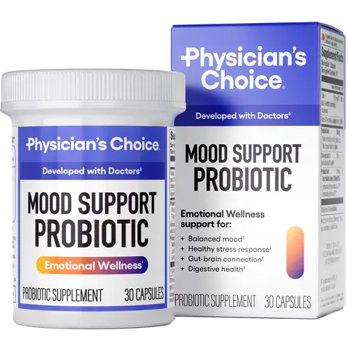 Physician’s Choice Mood Support Probiotic - Healthy Stress Response, Balanced Mood & Digestive Health Support with Ashwagandha & Prebiotics