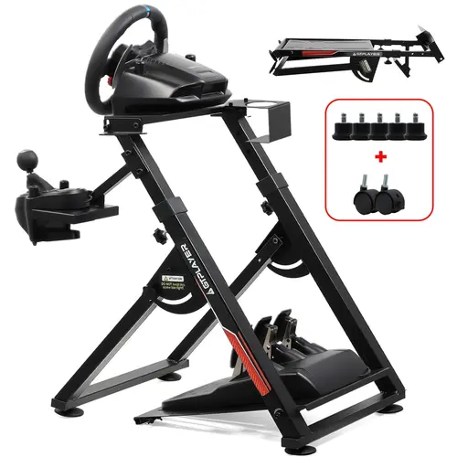 GTPLAYER Sim Racing Wheel Stand – Console Accessory for Logitech G25 G27 G29 G920 G923, Thrustmaster T330TS Steering Wheel Controllers, Sturdy Construction, Wired Gaming Controller Mount (Pedals Not Included)