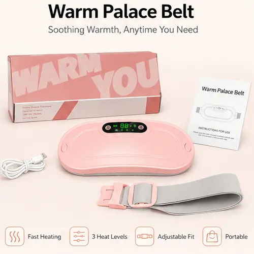 Automatic Portable Heating Pad, Heating Pads  Shut Off Belly Wrap Adjustable Belt Menstrual Cramps Relief Pad Comfort Daily